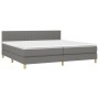 Box spring bed with mattress and LED dark gray fabric 200x200 cm by , Beds and slatted bases - Ref: Foro24-3133902, Price: 56...