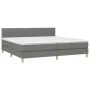 Box spring bed with mattress and LED dark gray fabric 200x200 cm by , Beds and slatted bases - Ref: Foro24-3133902, Price: 57...