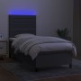Boxspringbettmatratze und LED-Leuchten dunkelgrauer Stoff 80x200 cm von , Betten und Lattenroste - Ref: Foro24-3134910, Preis...