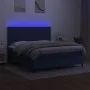 Box spring bed mattress and LED lights blue fabric 160x200 cm by , Beds and slatted bases - Ref: Foro24-3134971, Price: 537,3...