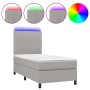 Boxspringbettmatratze und LED-Leuchten hellgrauer Stoff 100x200 cm von , Betten und Lattenroste - Ref: Foro24-3135013, Preis:...
