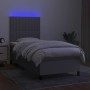 Boxspringbettmatratze und LED-Leuchten hellgrauer Stoff 100x200 cm von , Betten und Lattenroste - Ref: Foro24-3135013, Preis:...