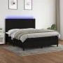 Cama box spring colchón y luces LED tela negro 160x200 cm de , Camas y somieres - Ref: Foro24-3135047, Precio: 567,33 €, Desc...