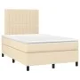 Box spring bed with mattress and LED cream fabric 120x200 cm by , Beds and slatted bases - Ref: Foro24-3135026, Price: 427,06...