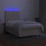 Box spring bed with mattress and LED cream fabric 120x200 cm by , Beds and slatted bases - Ref: Foro24-3135026, Price: 427,06...