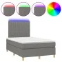 Box spring bed with mattress and LED dark gray fabric 120x200 cm by , Beds and slatted bases - Ref: Foro24-3135582, Price: 39...