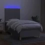 Box spring bed mattress and LED lights light gray fabric 80x200 cm by , Beds and slatted bases - Ref: Foro24-3135549, Price: ...
