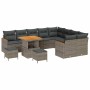 Conjunto de sofá de jardín 12 pcs Gris Rattan de Poliéster en Sofás de exterior | Comprar online en Foro24