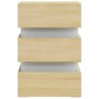 Bedside table LED light Sonoma engineered wood 45x35x67 cm by vidaXL, Nightstands - Ref: Foro24-326843, Price: 122,06 €, Disc...