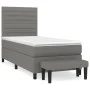Box spring bed with dark gray fabric mattress 80x200 cm by , Beds and slatted bases - Ref: Foro24-3136630, Price: 356,95 €, D...