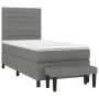 Box spring bed with dark gray fabric mattress 80x200 cm by , Beds and slatted bases - Ref: Foro24-3136630, Price: 356,95 €, D...