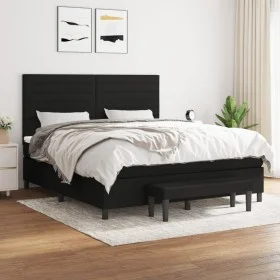 Box spring bed with black fabric mattress 160x200 cm by , Beds and slatted bases - Ref: Foro24-3136687, Price: 644,64 €, Disc...