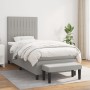 Box spring bed with light gray fabric mattress 80x200 cm by , Beds and slatted bases - Ref: Foro24-3136709, Price: 345,82 €, ...