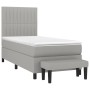 Box spring bed with light gray fabric mattress 80x200 cm by , Beds and slatted bases - Ref: Foro24-3136709, Price: 345,82 €, ...