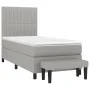 Box spring bed with light gray fabric mattress 80x200 cm by , Beds and slatted bases - Ref: Foro24-3136709, Price: 329,34 €, ...
