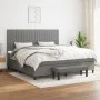 Box spring bed with dark gray fabric mattress 200x200 cm by , Beds and slatted bases - Ref: Foro24-3136782, Price: 741,61 €, ...