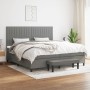 Cama box spring con colchón tela gris oscuro 200x200 cm de , Camas y somieres - Ref: Foro24-3136782, Precio: 728,42 €, Descue...