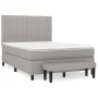 Box spring bed with light gray fabric mattress 140x190 cm by , Beds and slatted bases - Ref: Foro24-3136749, Price: 547,36 €,...
