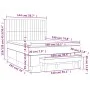 Box spring bed with light gray fabric mattress 140x190 cm by , Beds and slatted bases - Ref: Foro24-3136749, Price: 547,36 €,...