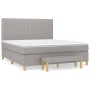 Box spring bed with light gray fabric mattress 160x200 cm by , Beds and slatted bases - Ref: Foro24-3137325, Price: 591,56 €,...