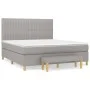 Box spring bed with light gray fabric mattress 160x200 cm by , Beds and slatted bases - Ref: Foro24-3137325, Price: 574,12 €,...