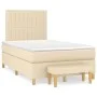 Box spring bed with cream fabric mattress 120x200 cm by , Beds and slatted bases - Ref: Foro24-3137306, Price: 449,03 €, Disc...