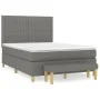 Box spring bed with dark gray fabric mattress 140x190 cm by , Beds and slatted bases - Ref: Foro24-3137310, Price: 558,17 €, ...