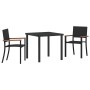 Conjunto de Comedor de Jardín 3 pcs Negro Poliratán en Conjuntos de jardín | Comprar online en Foro24