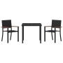 Conjunto de Comedor de Jardín 3 pcs Negro Poliratán en Conjuntos de jardín | Comprar online en Foro24
