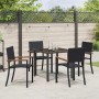 Conjunto de Comedor de Jardín 5 pcs Negro Poliratán en Conjuntos de jardín | Comprar online en Foro24
