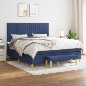 Boxspringbett mit blauer Stoffmatratze 160x200 cm von , Betten und Lattenroste - Ref: Foro24-3137331, Preis: 597,55 €, Rabatt: %