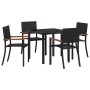Conjunto de Comedor de Jardín 5 pcs Negro Poliratán en Conjuntos de jardín | Comprar online en Foro24