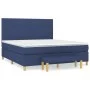 Box spring bed with blue fabric mattress 160x200 cm by , Beds and slatted bases - Ref: Foro24-3137331, Price: 587,46 €, Disco...