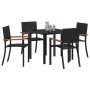 Conjunto de Comedor de Jardín 5 pcs Negro Poliratán en Conjuntos de jardín | Comprar online en Foro24