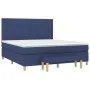 Box spring bed with blue fabric mattress 160x200 cm by , Beds and slatted bases - Ref: Foro24-3137331, Price: 587,46 €, Disco...