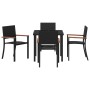 Conjunto de Comedor de Jardín 5 pcs Negro Poliratán en Conjuntos de jardín | Comprar online en Foro24