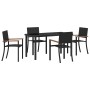 Conjunto de Comedor de Jardín 5 pcs Negro Poliratán en Conjuntos de jardín | Comprar online en Foro24