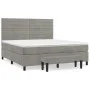 Box spring bed with light gray velvet mattress 160x200 cm by , Beds and slatted bases - Ref: Foro24-3137911, Price: 540,23 €,...