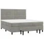 Box spring bed with light gray velvet mattress 160x200 cm by , Beds and slatted bases - Ref: Foro24-3137911, Price: 540,23 €,...