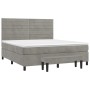 Boxspringbett mit hellgrauer Samtmatratze 160x200 cm von , Betten und Lattenroste - Ref: Foro24-3137911, Preis: 562,17 €, Rab...