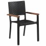 Conjunto de Comedor de Jardín 5 pcs Negro Poliratán en Conjuntos de jardín | Comprar online en Foro24