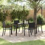 Conjunto de Comedor de Jardín 5 pcs Negro Poliratán