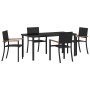 Conjunto de Comedor de Jardín 5 pcs Negro Poliratán