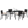 Conjunto de Comedor de Jardín 5 pcs Negro Poliratán