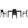 Conjunto de Comedor de Jardín 5 pcs Negro Poliratán