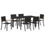 Conjunto de Comedor de Jardín 7 pcs Negro Poliratán