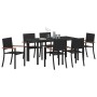 Conjunto de Comedor de Jardín 7 pcs Negro Poliratán
