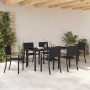 Conjunto de Comedor de Jardín 7 pcs Negro Poliratán