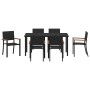 Conjunto de Comedor de Jardín 7 pcs Negro Poliratán