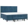 Box spring bed with dark blue velvet mattress 200x200 cm by , Beds and slatted bases - Ref: Foro24-3137987, Price: 736,58 €, ...